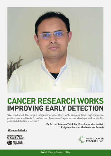 Dr Fazlur Rahman Talukdar, Postdoctoral scientist, Epigenomics and Mechanisms Branch